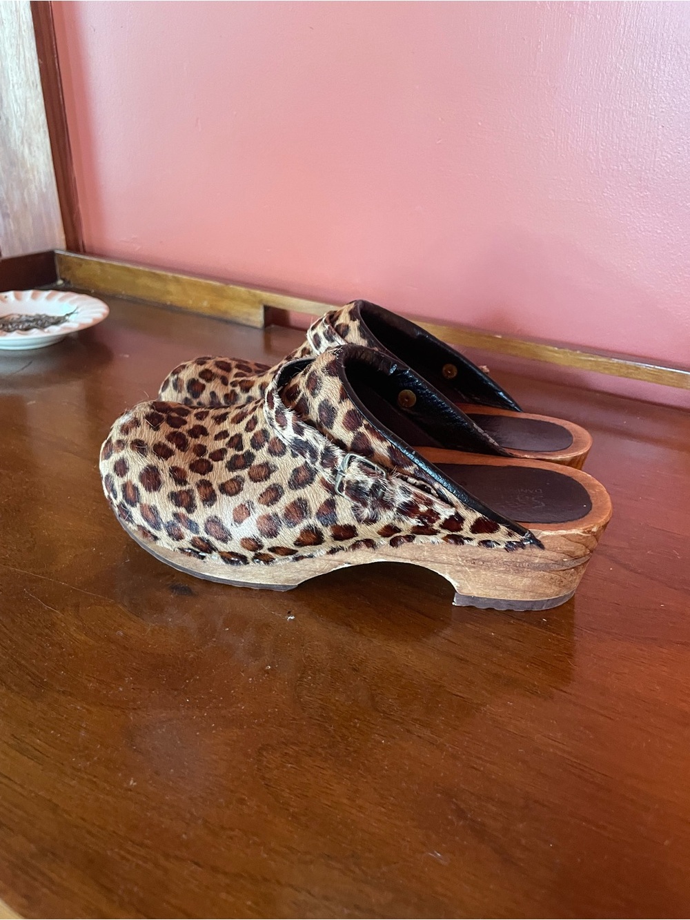 Sanita Leopard Print Clog Mules - Brown/Black